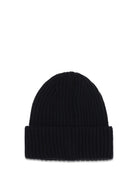 C.P. Company Goggle Beanie Hat in extrafine merino wool - Black