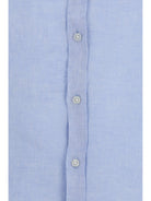 Hugo Boss Black Regular-fit linen Shirt - Light/Pastel Blue