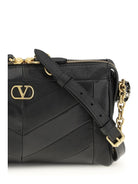 Valentino Small Panthea Chevron nappa Shoulder Bag - Black