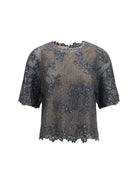 Brunello Cucinelli Sequined crewneck Top - Dark Grey