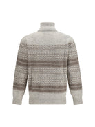 Brunello Cucinelli Fair Isle knit turtleneck Sweater - Fog