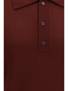 Valentino Wool Polo with VLogo embroidery - Burgundy