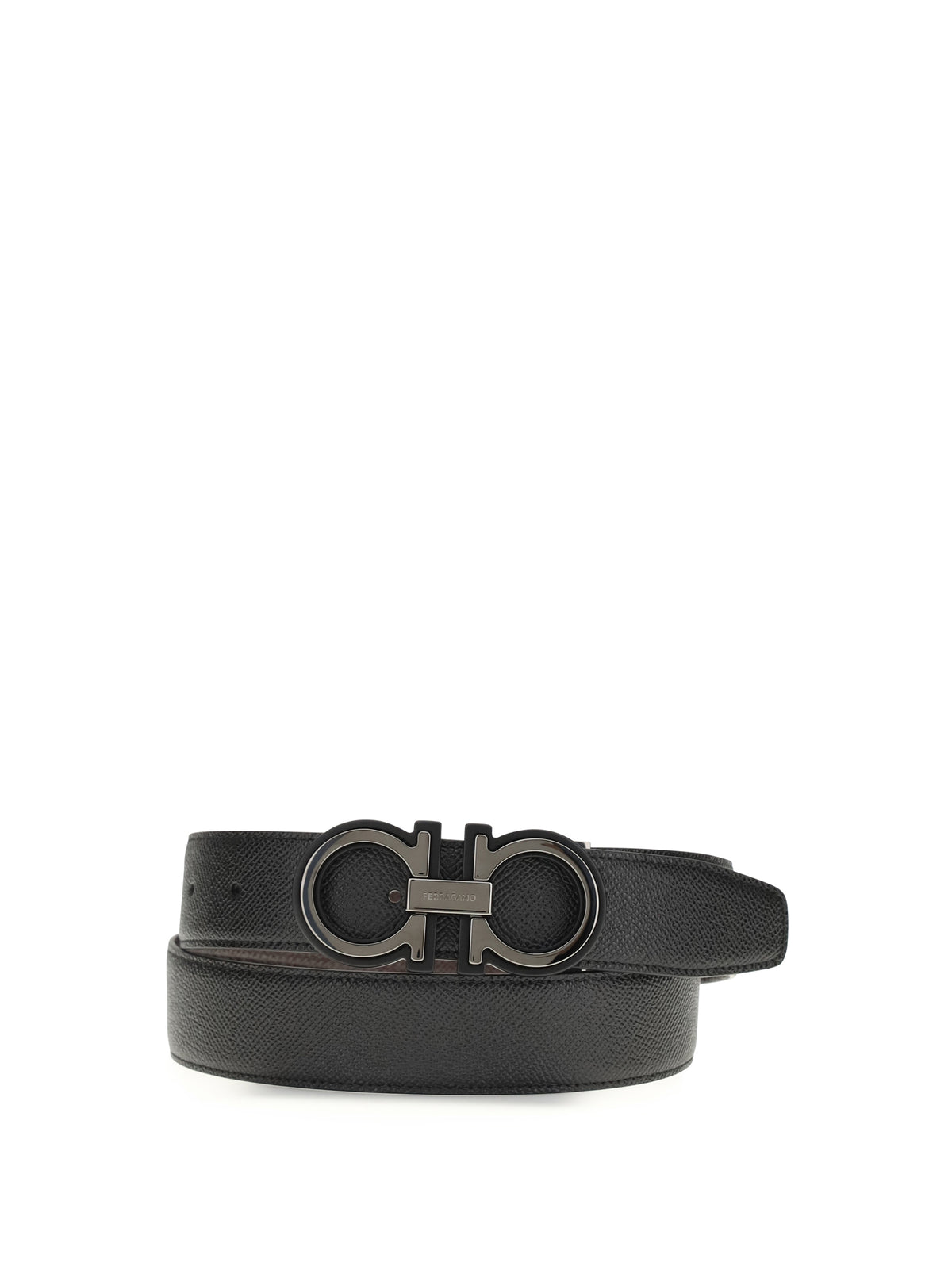 Ferragamo Reversible and adjustable Gancini Belt - Blue Patterned Navy