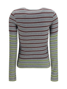 Ganni Double-sleeve striped cotton T-shirt - Port Royale