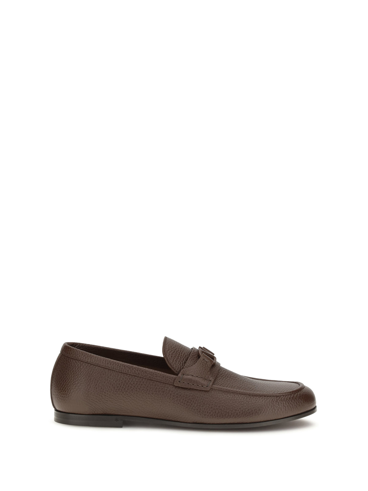Valentino Garavani VLogo Signature Loafers in deer leather - Light Coffee