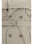 Marant Étoile Chilma striped Coat - Beige/Khaki