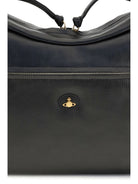 Vivienne Westwood Large Dolce textured leather Shoulder Bag - Black/Beige