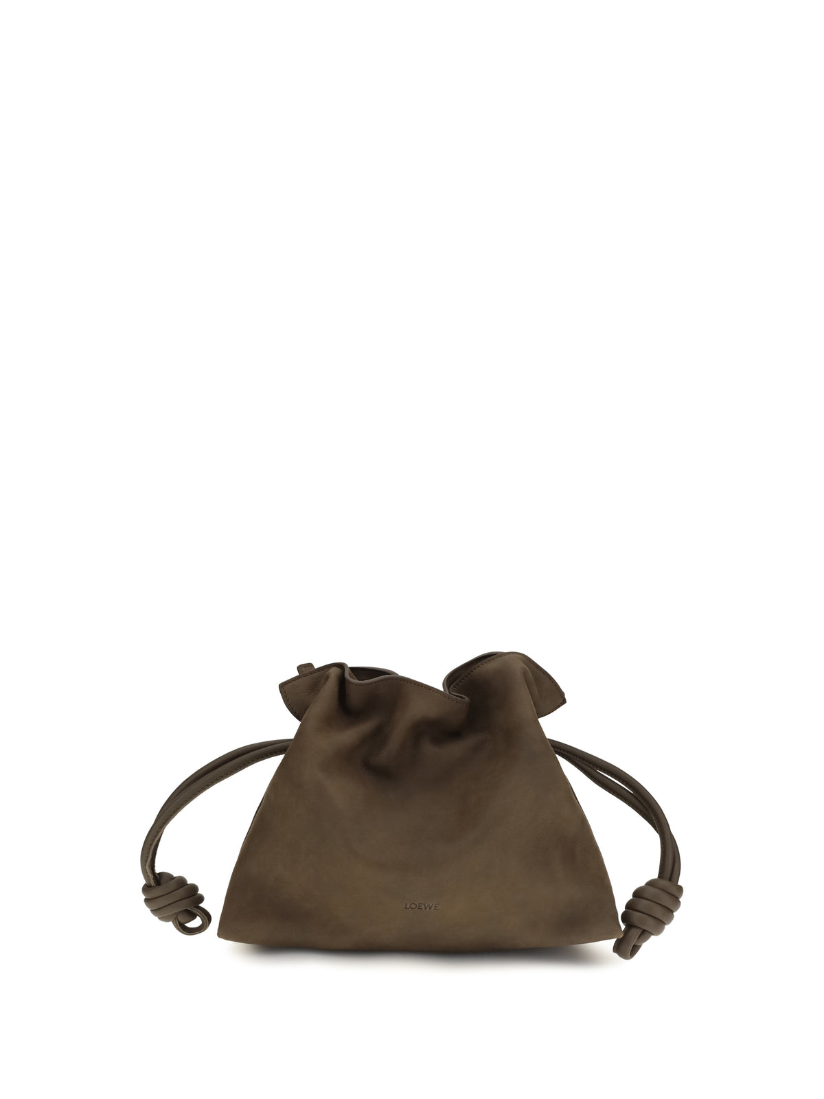 Loewe Medium Flamenco Clutch in garnet nubuck - Tundra