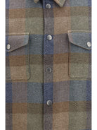 Etro Wool and cashmere check Shirt - Var. Multicolor  F.Do Green