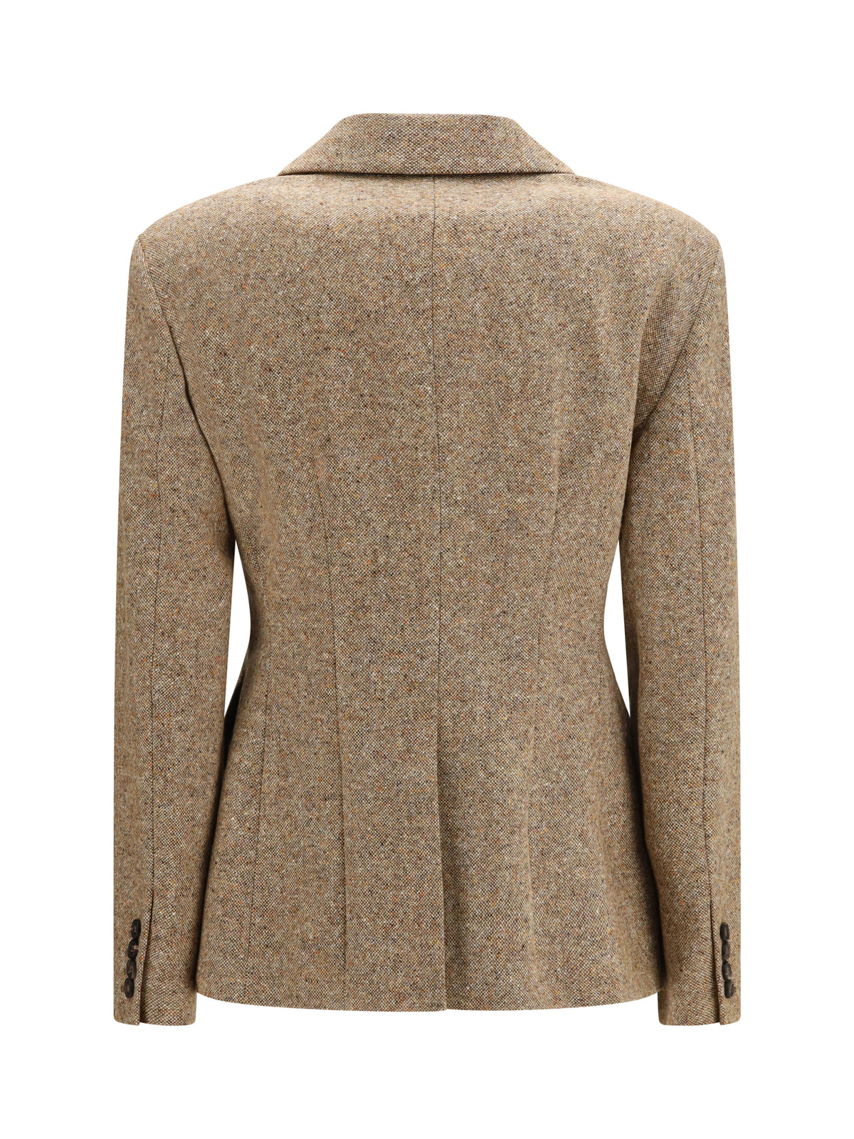 Brunello Cucinelli Virgin wool Donegal Jacket with monili - Olio