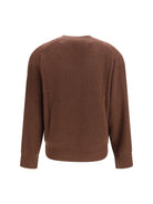 Brunello Cucinelli V-neck Sweater - Cioccolato+Tabacco Dark