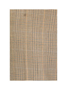 Saint Laurent Prince of Wales Houndstooth Wool Flared Pants - Beige Marron Marine