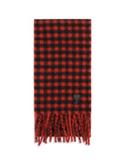 Ami Paris Ami de Coeur checked wool Scarf - Rouge Rubis/ Noir