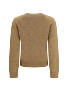 Ganni Teddy brushed alpaca crewneck Sweater - Camel