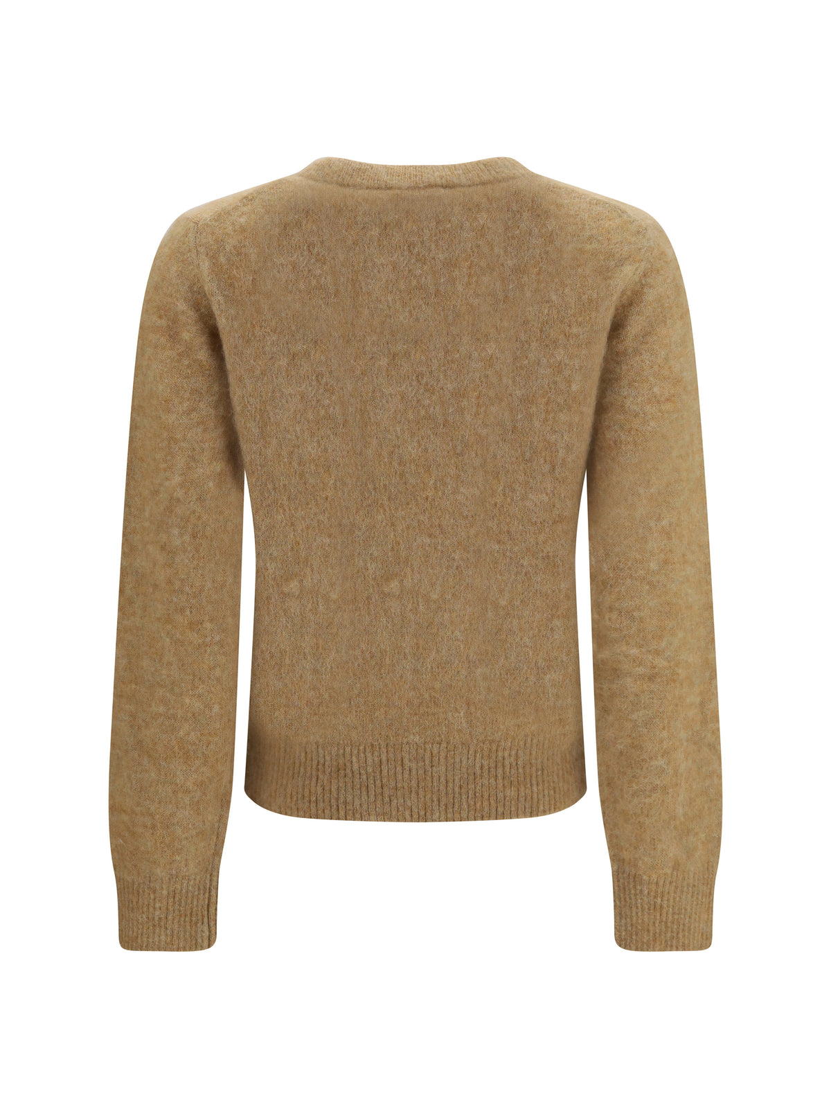 Ganni Teddy brushed alpaca crewneck Sweater - Camel