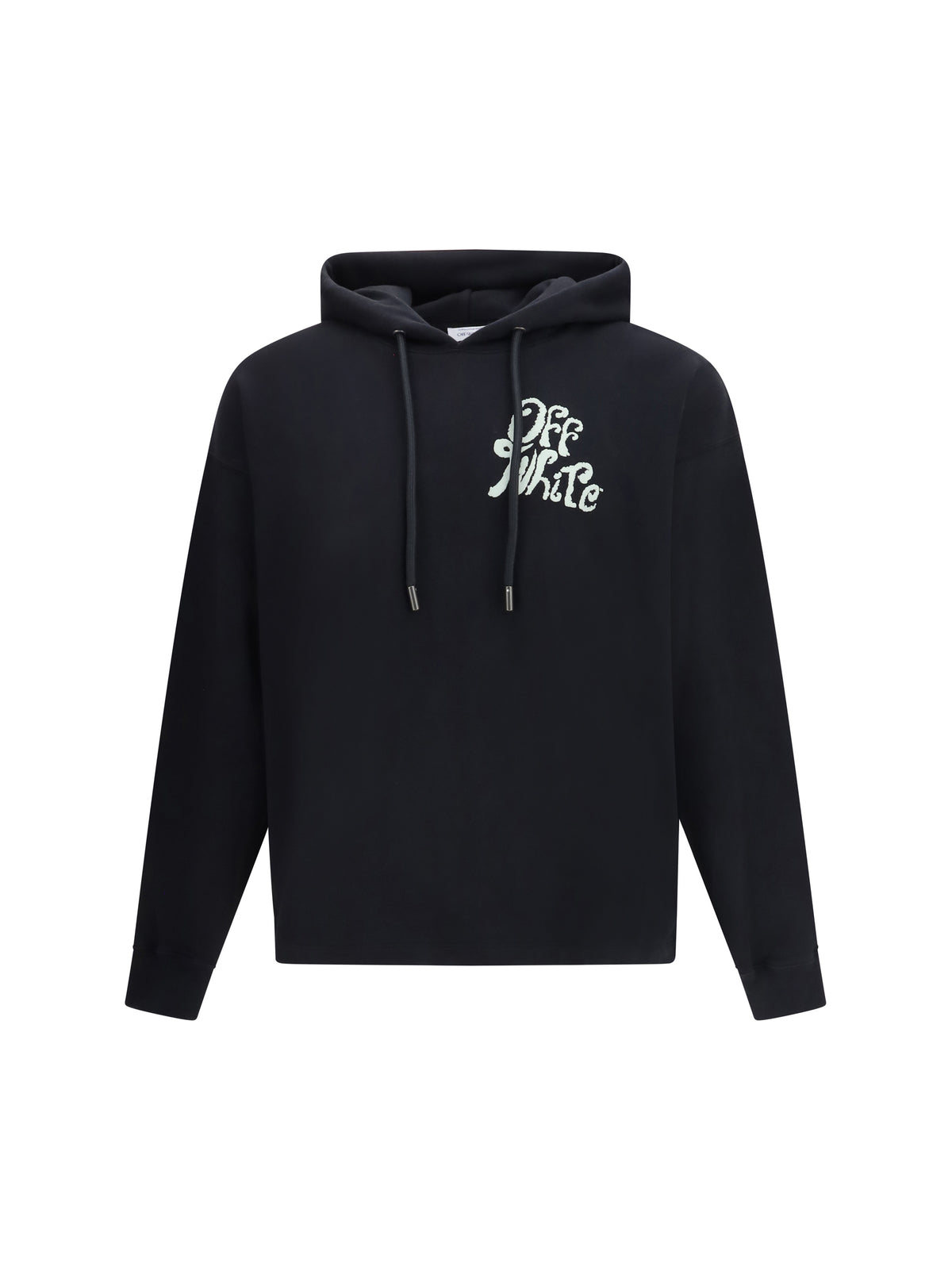 Off-White Cotton Hoodie - Black