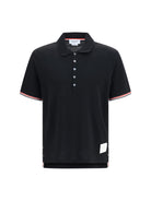 Thom Browne RWB striped short-sleeve Polo - Black