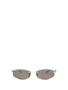 Balenciaga Geometric oval Sunglasses - Silver / Black
