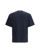Thom Browne Short-sleeve cotton-linen T-shirt - Navy