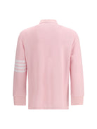Thom Browne Piqué long-sleeve Polo - Lt Pink