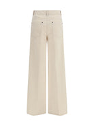 Forte_forte Wide leg Jeans in flocked denim - Ivory
