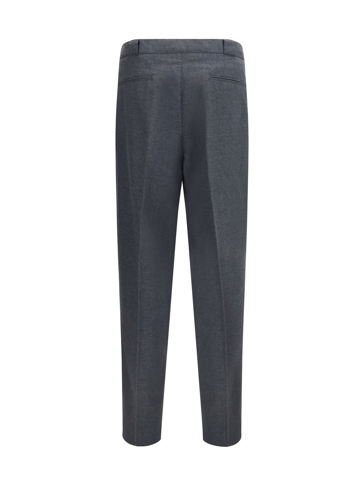 Brunello Cucinelli Virgin wool, cotton and silk mouliné canvas pleated Pants - Anthracite