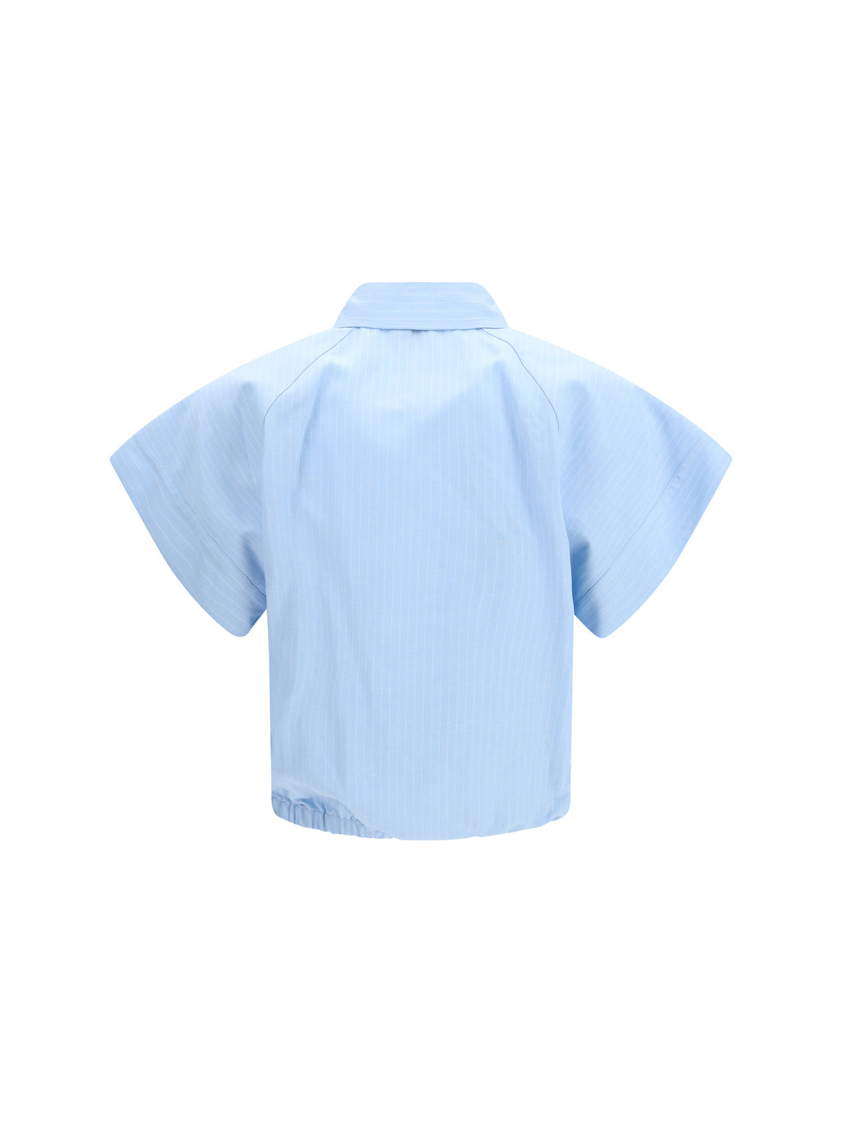 Jacob Cohen Short-sleeve Shirt in striped viscose and linen canvas - Light Blue Riga