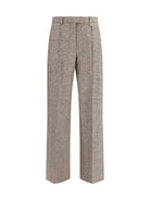 Burberry Tailored linen and wool-blend Pants - Soap Beige/Brown Chk