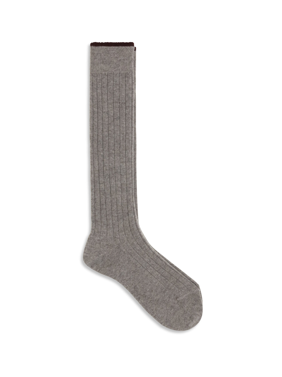 Brunello Cucinelli Ribbed cashmere Socks - Roccia+Borgogna