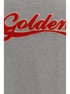 Golden Goose Oversized Crewneck Sweater with lettering on the back - Alluminium Melange Gray