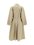 Phoebe Philo Long cotton and silk Trench Coat - Soft Beige