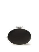 Self-Portrait Oval satin Clutch - Black