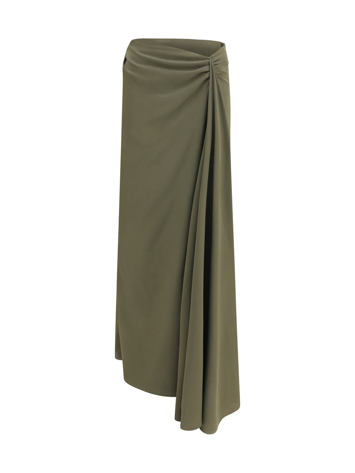 Alexander McQueen Draped long Skirt - Woodland Green