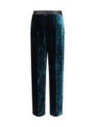 Forte_forte Moiré velvet tuxedo Pants - Woods