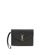 Saint Laurent Leather Clutch - Black
