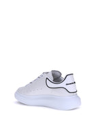 Alexander McQueen Leather Sneakers - White/White/Black
