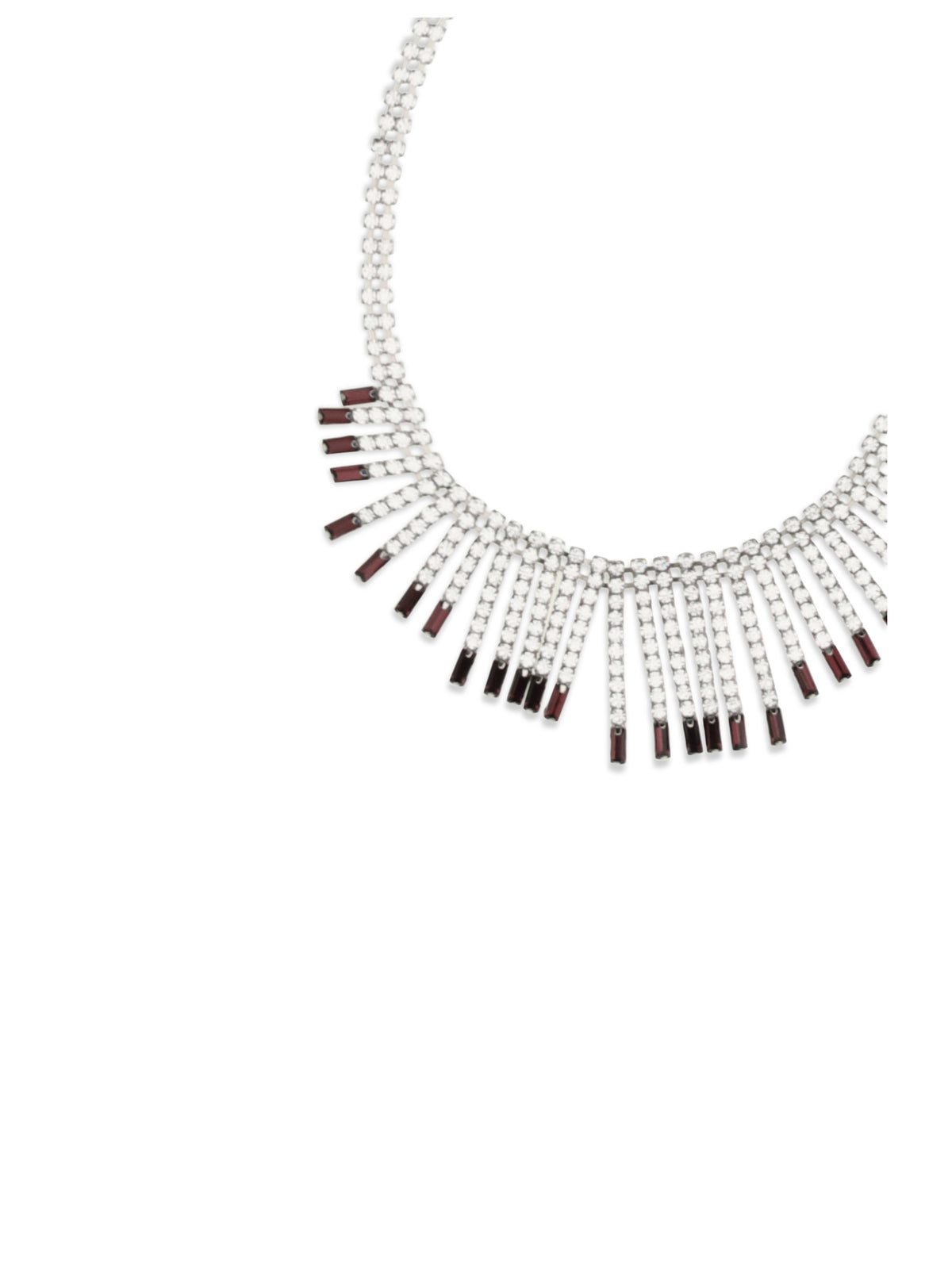 Alessandra Rich Crystal fringe Necklace - Cry-Purple-Silver
