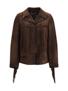 Golden Goose Journey leather Jacket with fringes - Coffee Bean