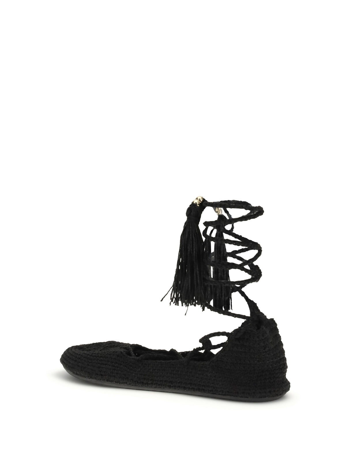 Alanui The Sound Of The Sea lace-up Ballerinas - Black Black