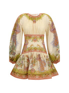 Zimmermann Indra mini Dress - Chartreuse Scarf Floral