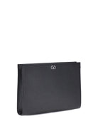 Valentino Garavani VLogo Signature grained calfskin Pouch - Black