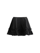 Ganni Duchesse Nylon Mini Frill Skirt - Black