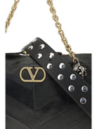 Valentino Garavani Panthea Chevron medium Shoulder Bag r - Black
