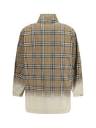Burberry Gabardine Parka with faded Check print - Taupe