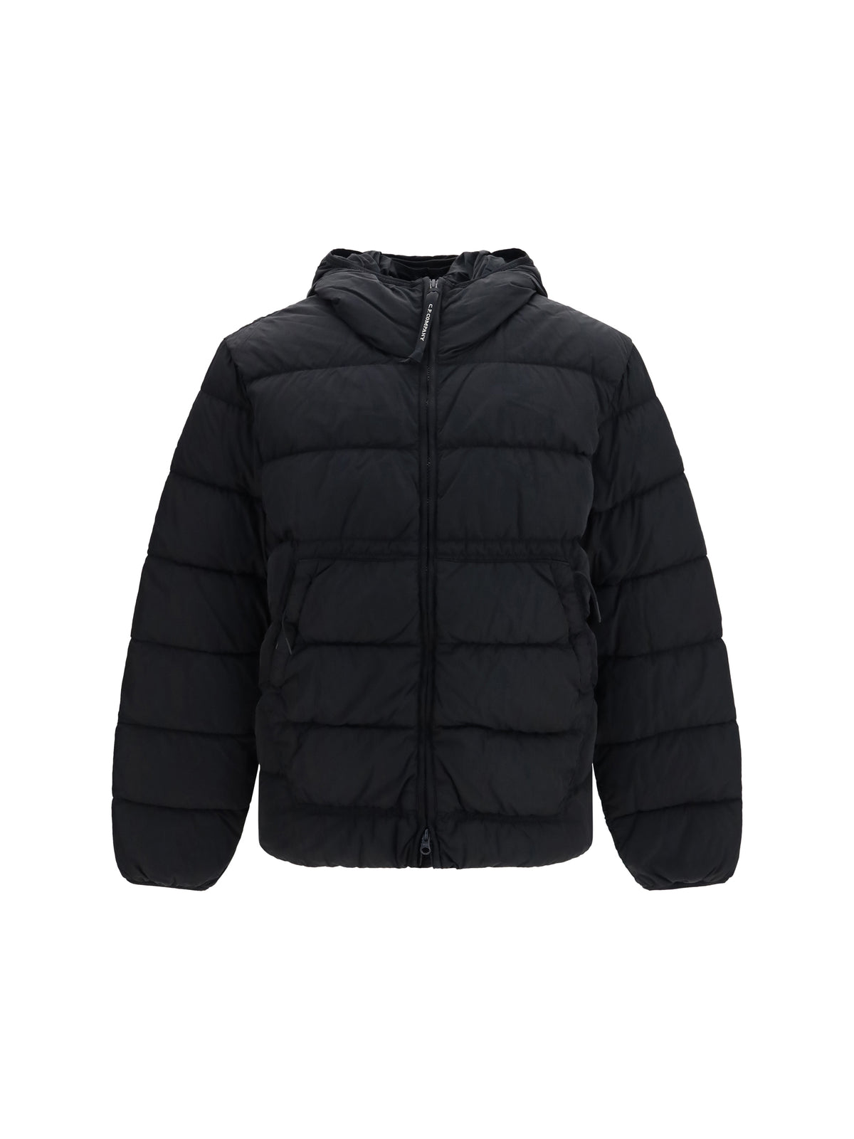 C.P. Company Goggle Hooded Jacket in Chrome-R - Black