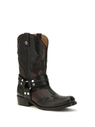 Versace Sylvester leather Cowboy Boots - Black + Burgundy + Palladium