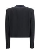 Tom Ford Cropped single-breasted Jacket - Black/Deep Blue Navy