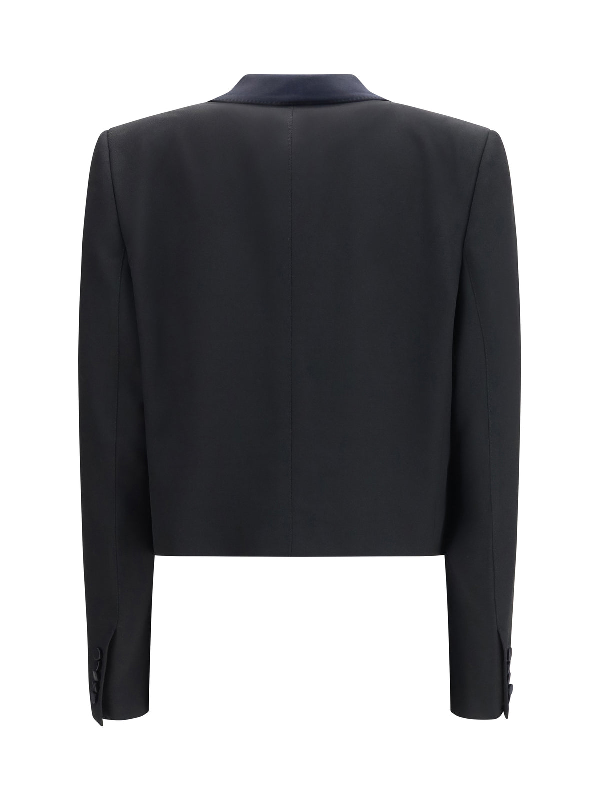 Tom Ford Cropped single-breasted Jacket - Black/Deep Blue Navy