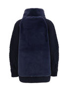 Herno High-neck fur Jacket - Blue Navy