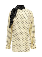 Valentino Polka dot Blouse with side bow - Betulla/Black